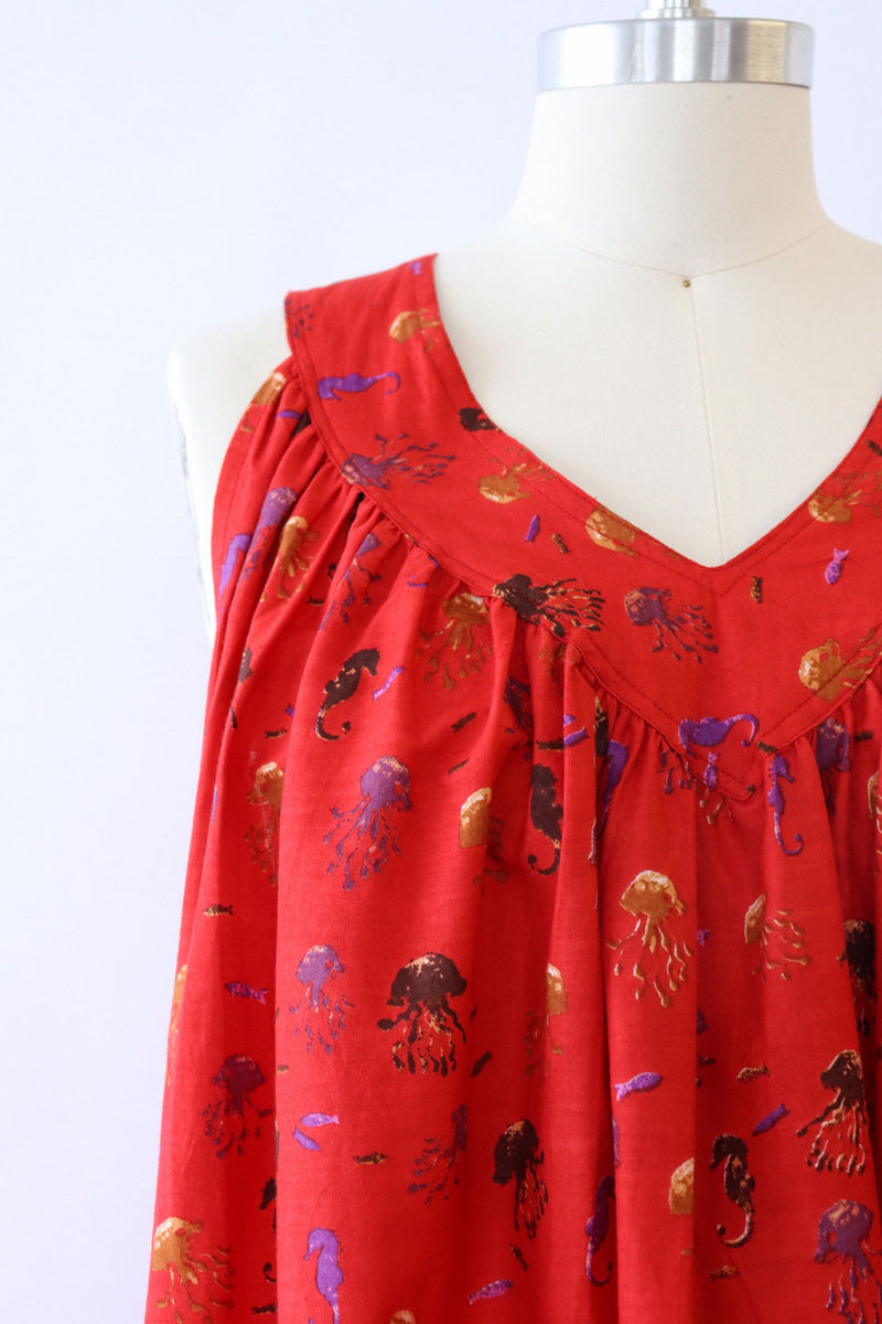 Sea Creature Cotton Tent Dress S-L