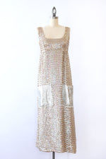 1960s Titanium Tinsel Column Dress XS