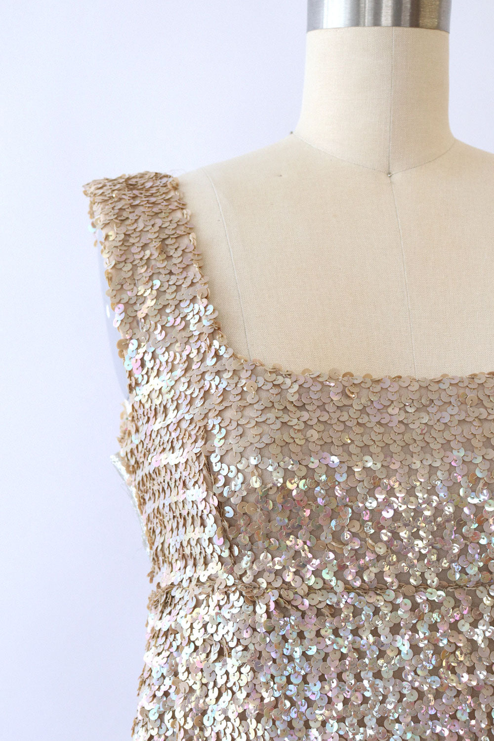 1960s Titanium Tinsel Column Dress XS