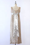 1960s Titanium Tinsel Column Dress XS