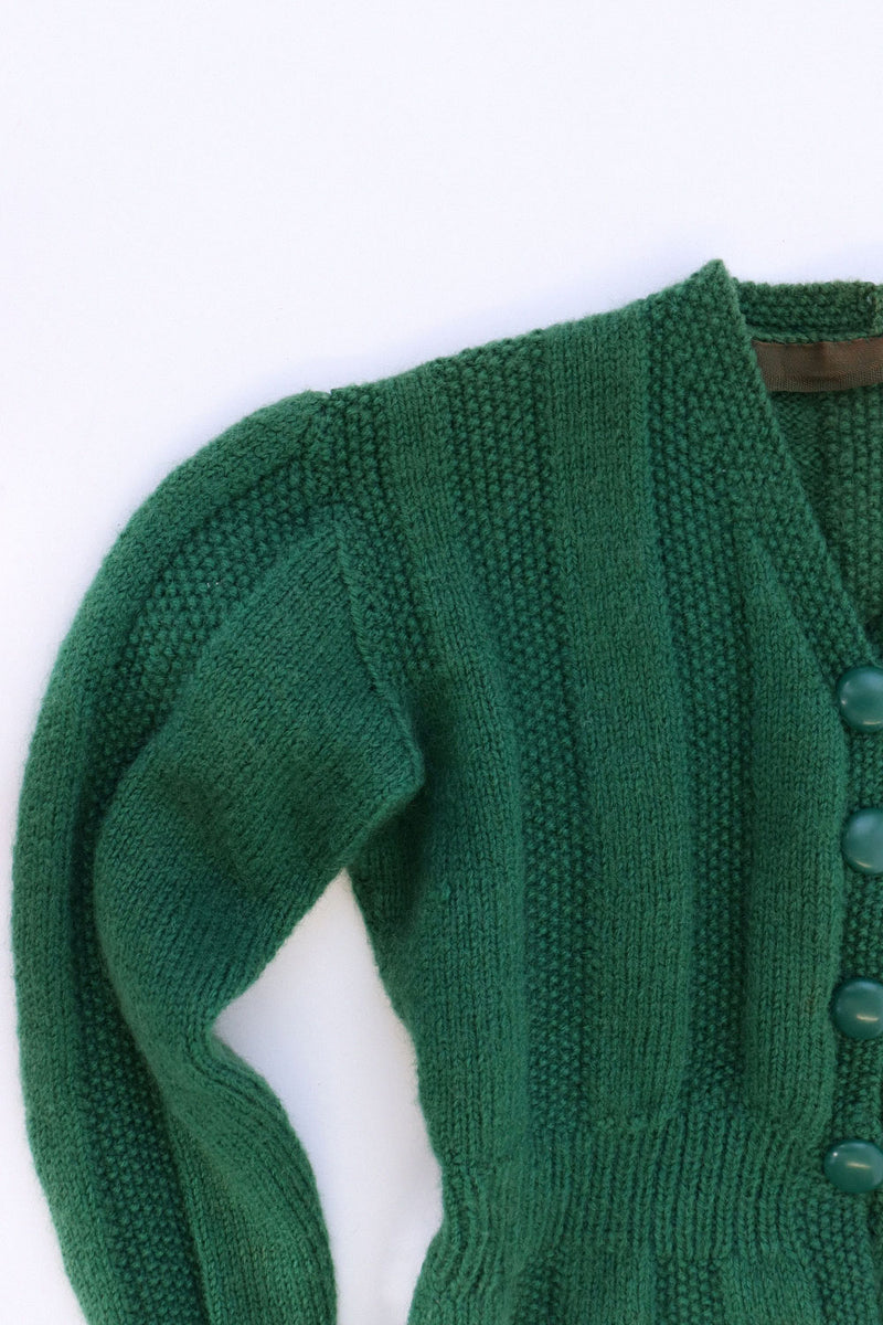 1930s Kale Crop Sweater XS