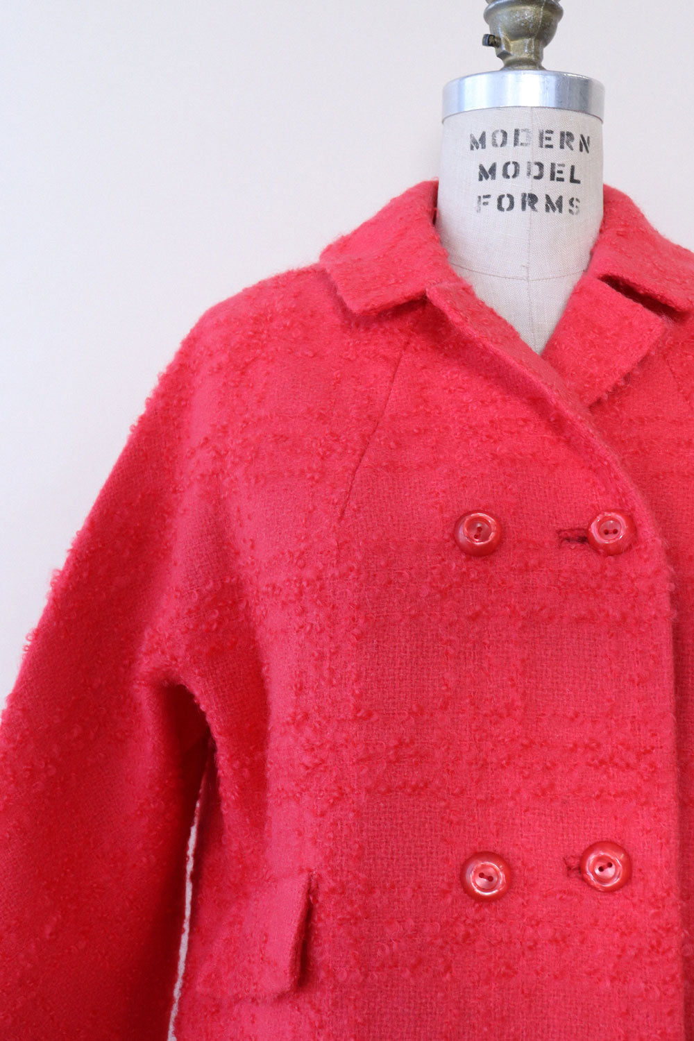 Hot Pink Bouclé Mod Coat XS/S