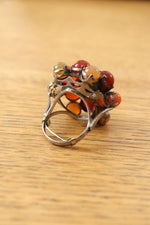 Sterling Cluster Artisan Ring