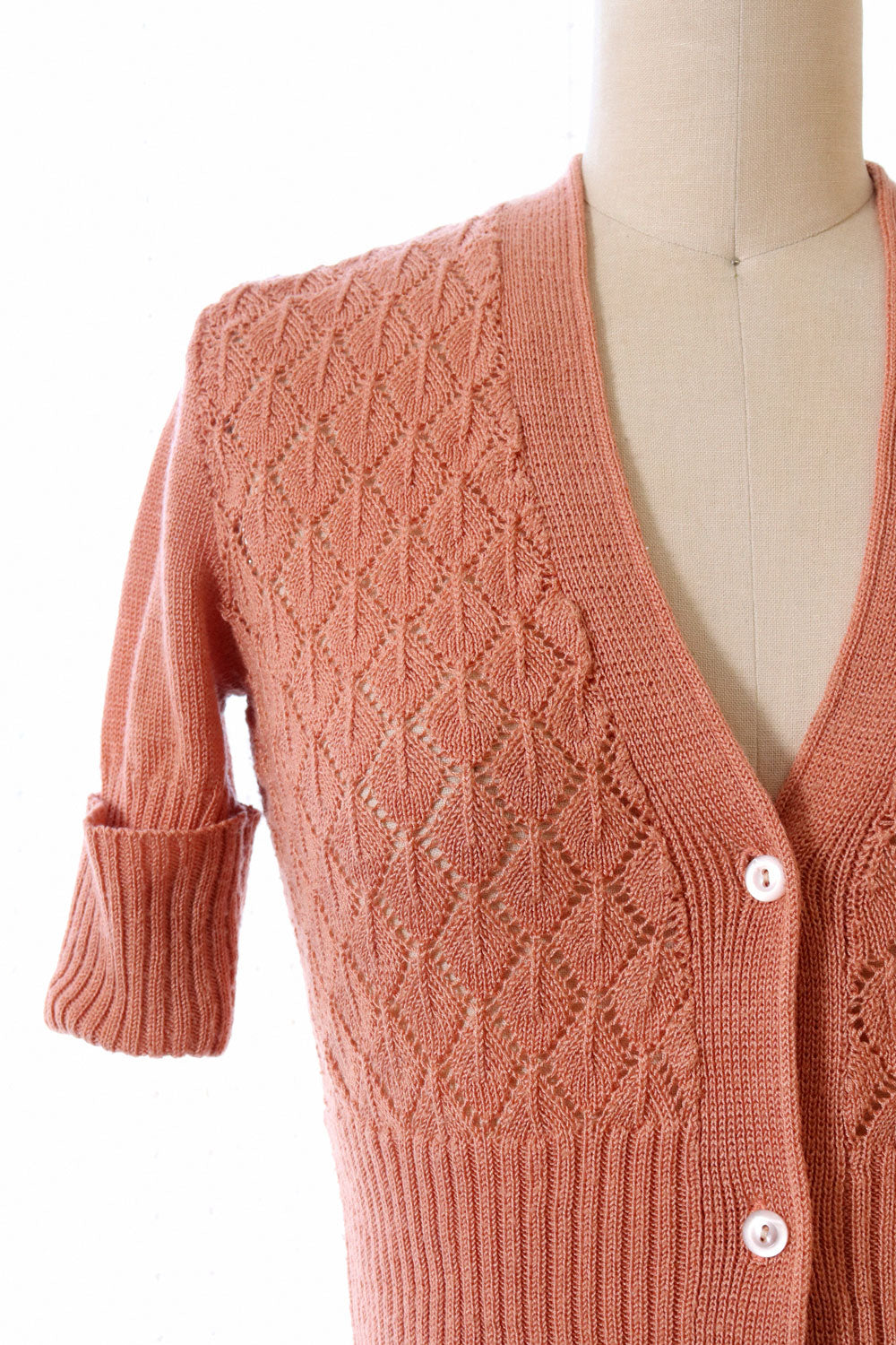 Huk•A•Poo Peach Pointelle Cardi XS/S