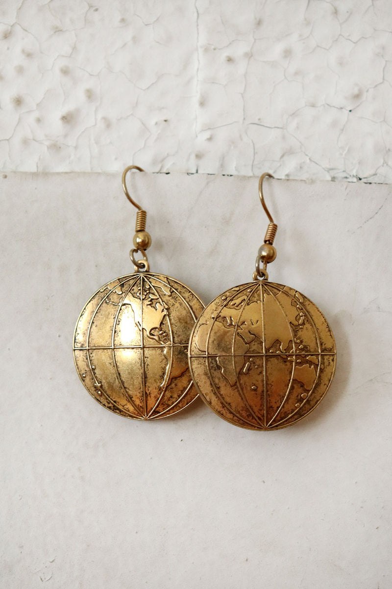 Brass Globe Earrings