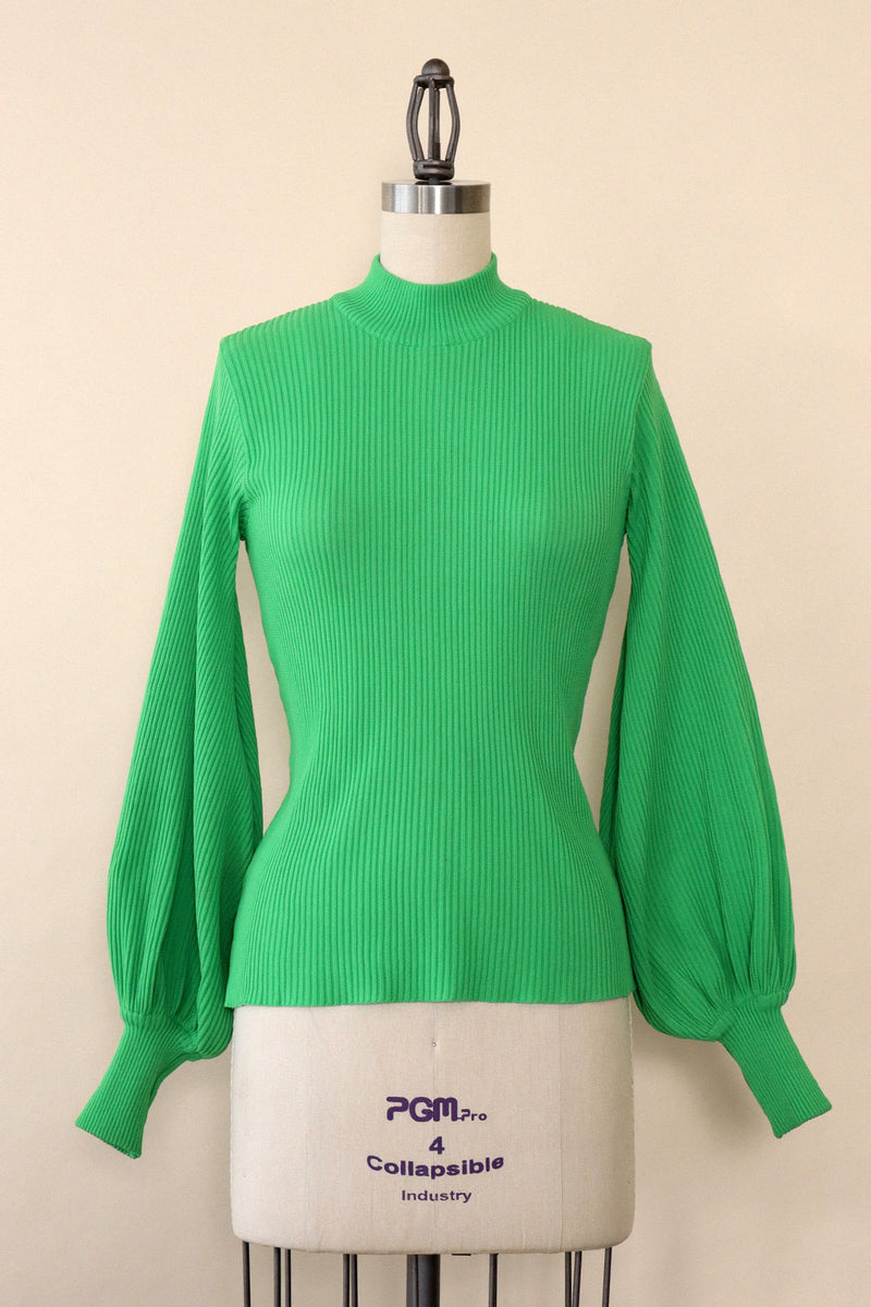 Albee Lime Balloon Sleeve Top S/M