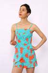 Diane von Furstenberg Preppy Palm Romper S