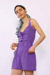 Italian Grape Lace Up Romper M