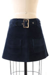 Navy Suede Mini Skirt S/M