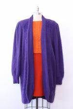 Violet Angora Applique Cardigan L