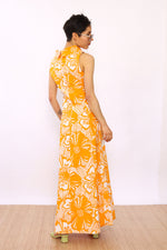 1960s Scandi Citrus Cotton Maxi S