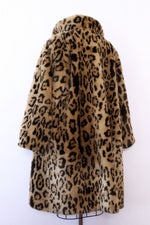 Leopard Faux Fur Swing Coat L