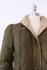 Moss Green Down Puffer Coat S