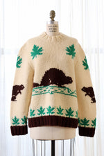 Handknit Beaver Sweater L