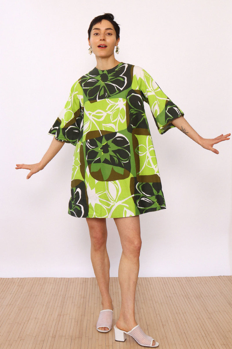 Malia Mod Lime Bell Sleeve Mini XS/S