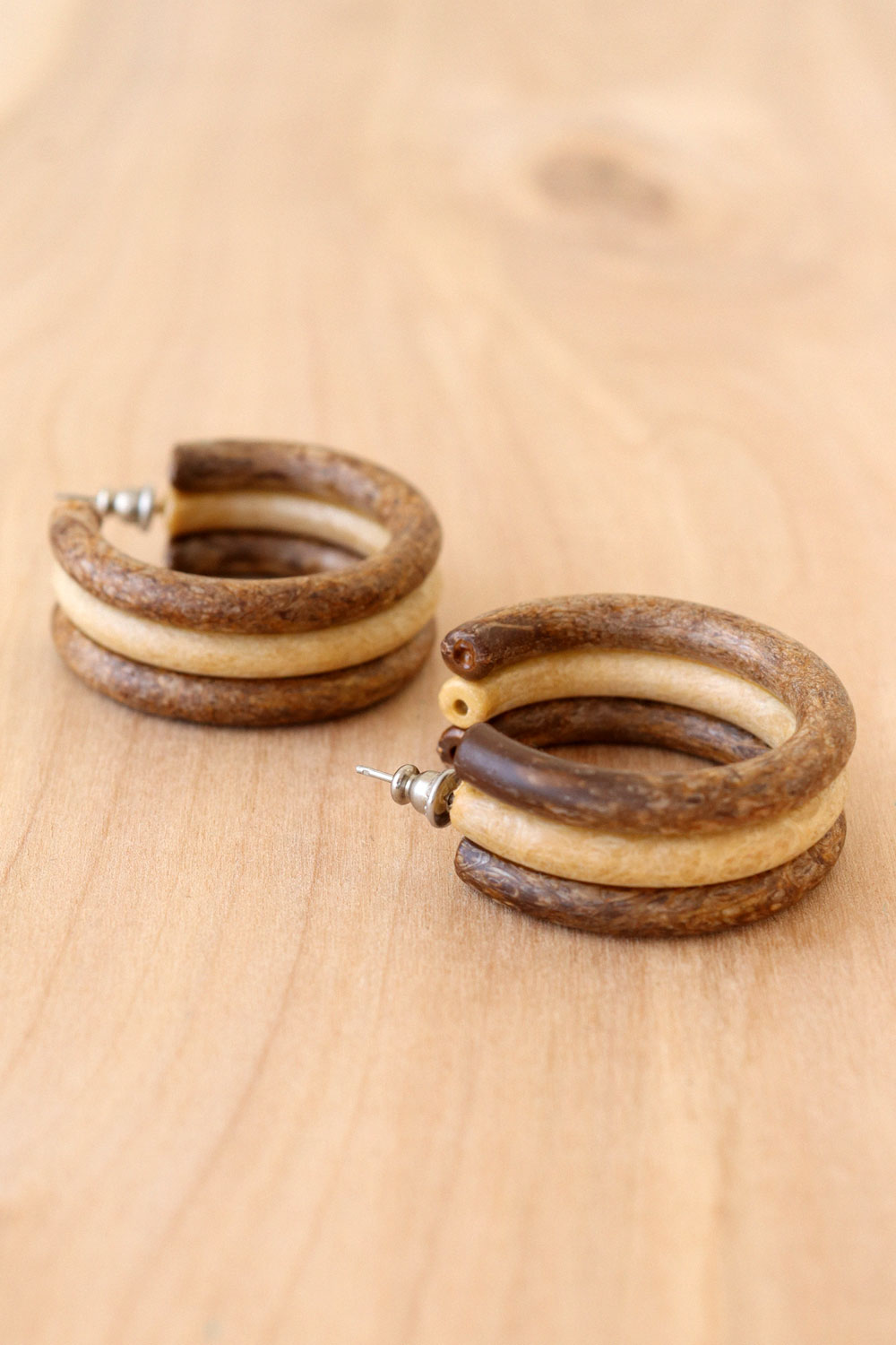 Wooden Stripe Hoops