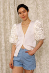 Nannell Pearly Puff Sleeve Cardigan XS/S