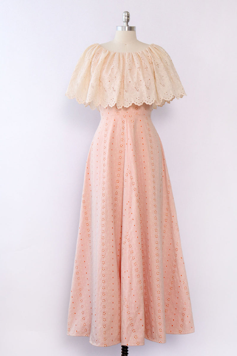 Creamsicle Eyelet Ruffle Gown S