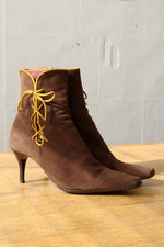 Sergio Rossi Suede Heeled Booties 37.5