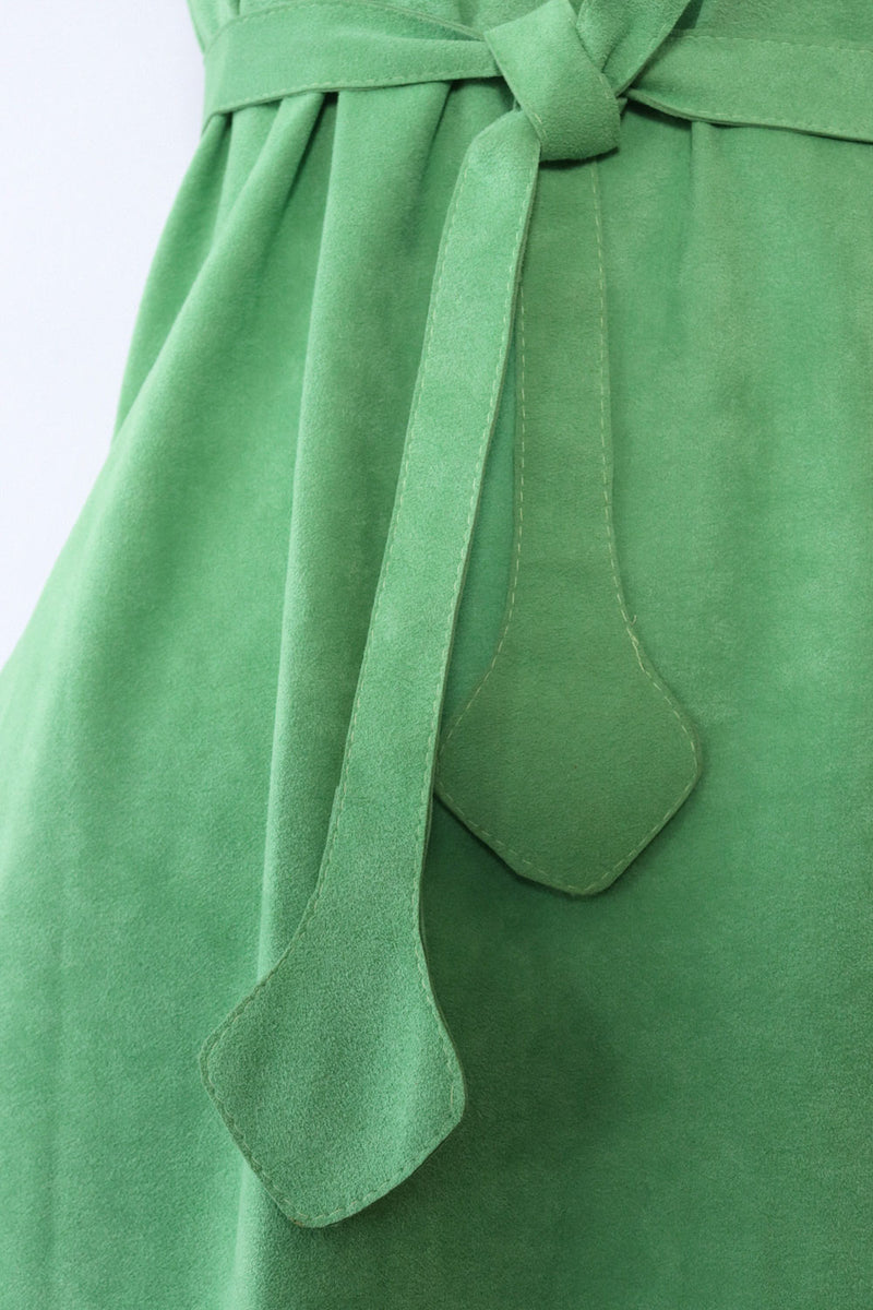 Snap Pea Ultrasuede Tie Dress XS/S