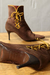 Sergio Rossi Suede Heeled Booties 37.5