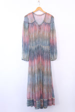 Airy Watercolor Silk Chiffon Dress S/M