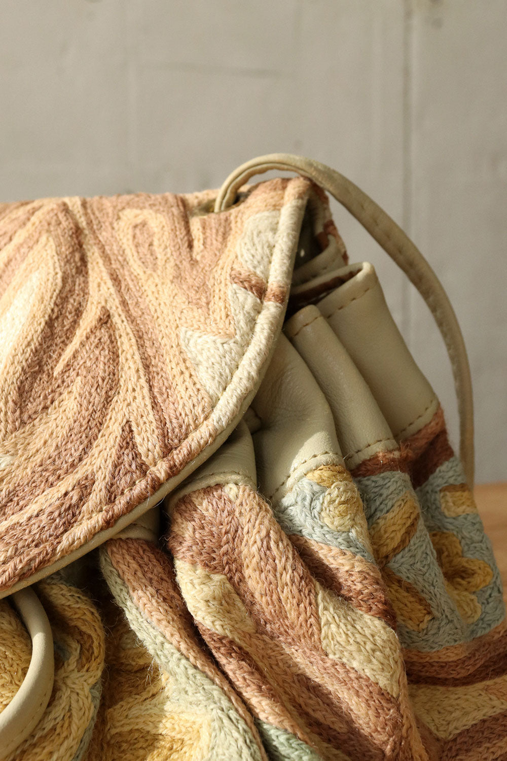 Slouchy Pastel Crewel Bag