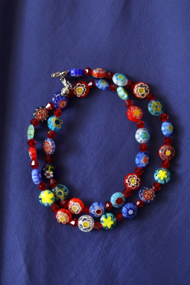 Millefiore Glass Bead Necklace