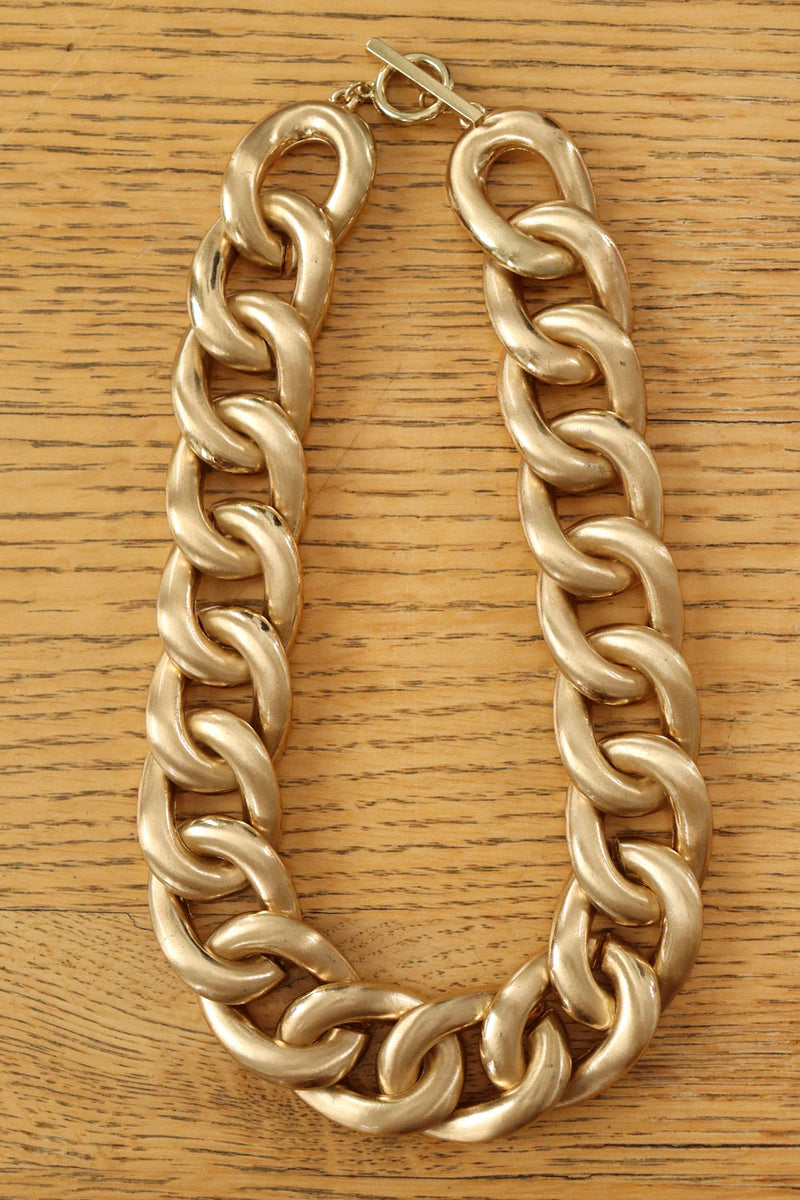 Brushed Golden Chain Necklace