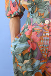 Tropical Ladies and Lillies Printed Jumpsuit M