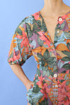 Tropical Ladies and Lillies Printed Jumpsuit M