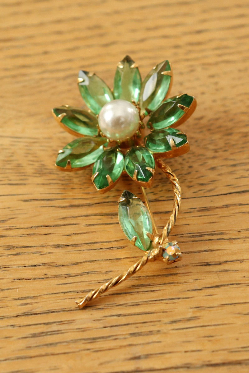 Glimmering Green Bloom Brooch