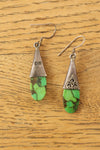 Sterling Green Turquoise Drop Earrings