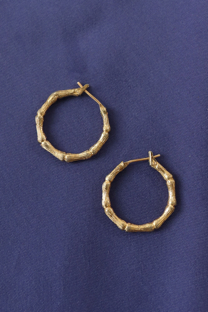 Bamboo Golden Hoops