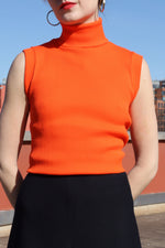 Technicolor Tangerine Turtleneck Tank S-L