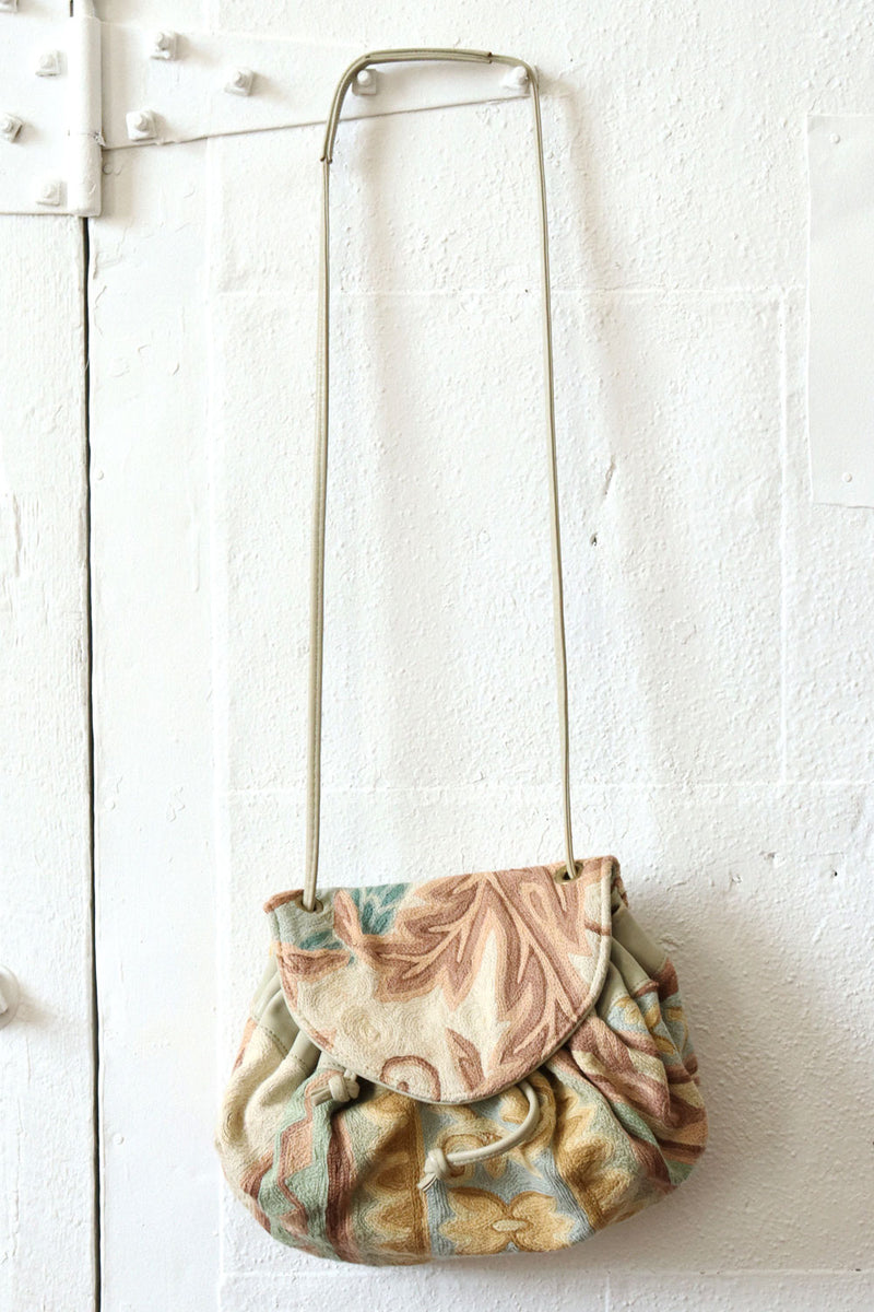 Slouchy Pastel Crewel Bag