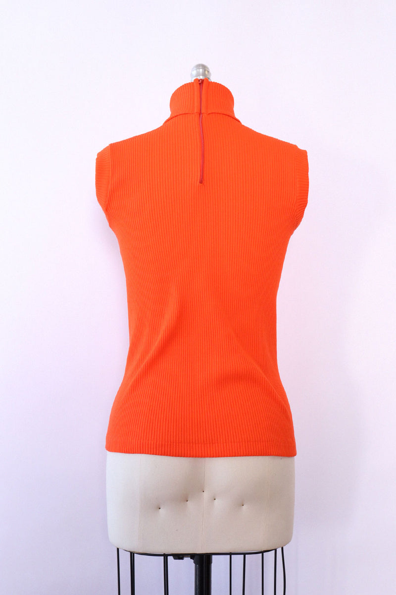 Technicolor Tangerine Turtleneck Tank S-L