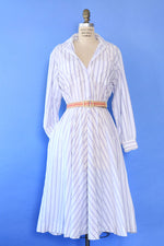 Lavender Prep Stripe Shirt Dress S/M