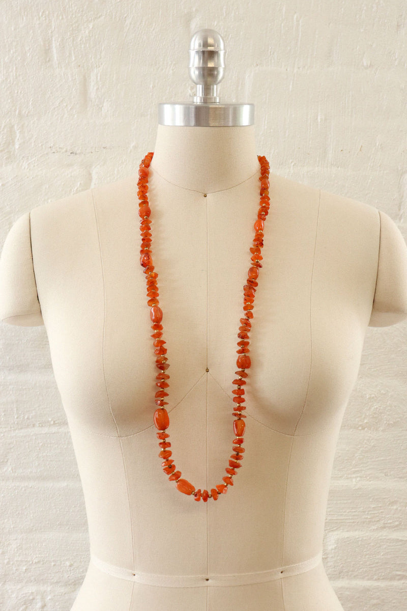 Carnelian Long Strand Necklace