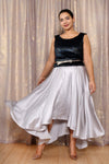 Liquid Silver Hi-Low Skirt XS-L