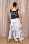 Liquid Silver Hi-Low Skirt XS-L