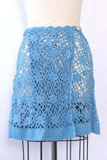 Mediterranean Blue Crochet Sarong XS-M