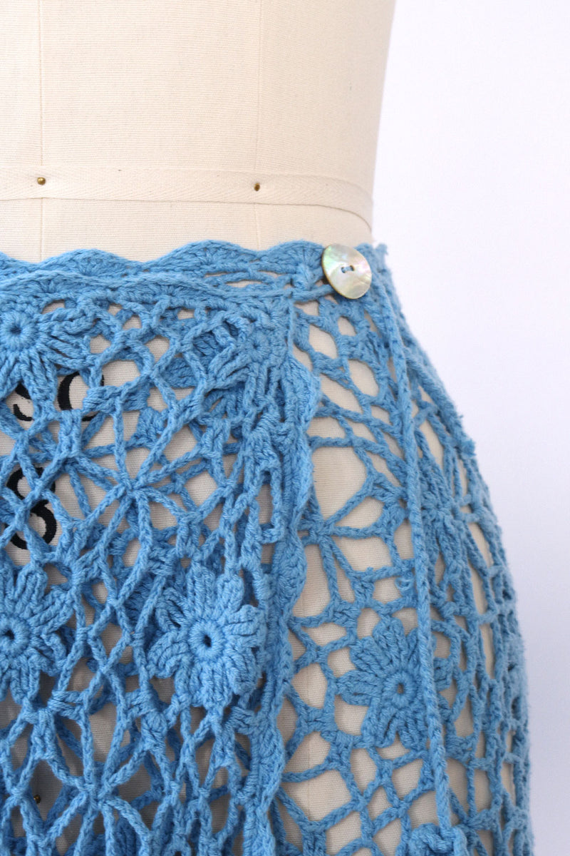 Mediterranean Blue Crochet Sarong XS-M