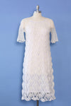 Cloud White Crochet Overlay Dress M-M/L