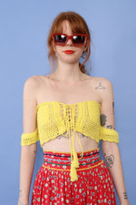 Lemon Crochet Crop Top XS/S