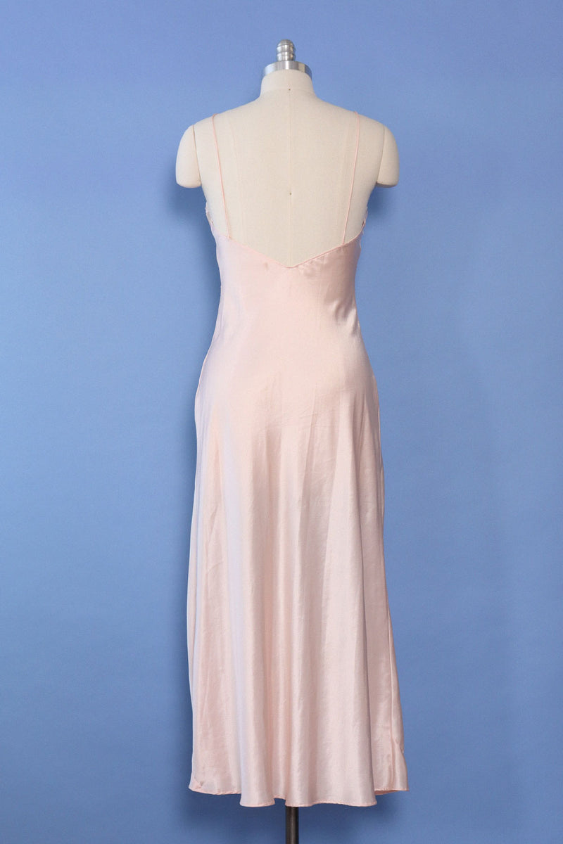 Ballet Pink Satin Slip Dress S