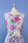 Eber Basque Waist Watercolor Dress M/L