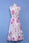 Eber Basque Waist Watercolor Dress M/L