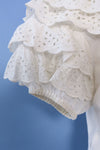 1950s Ruffled Eyelet Blouse S/M