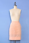 Peaches and Cream Gingham Pencil Skirt XS/S